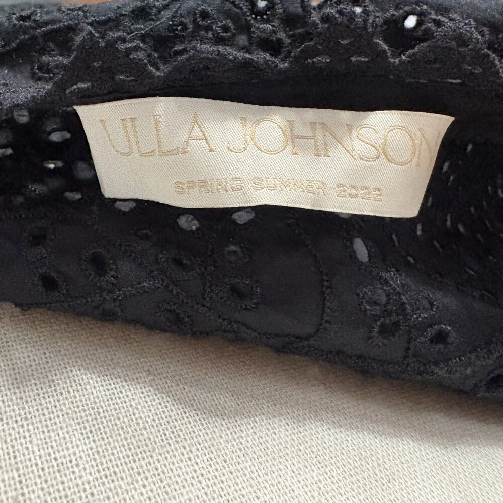 Ulla Johnson Twyla Dress in noir black size 8 one shoulder cotton eyelet midi 6 - Picture 7 of 11